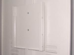 A4 Document Holder (1 inch depth): fixed at eye-level behind the front door to store documents and menus regarding rack equipment.